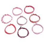 32Pcs 8 Styles Polyester & Spandex Cord Braided Bead Bracelets