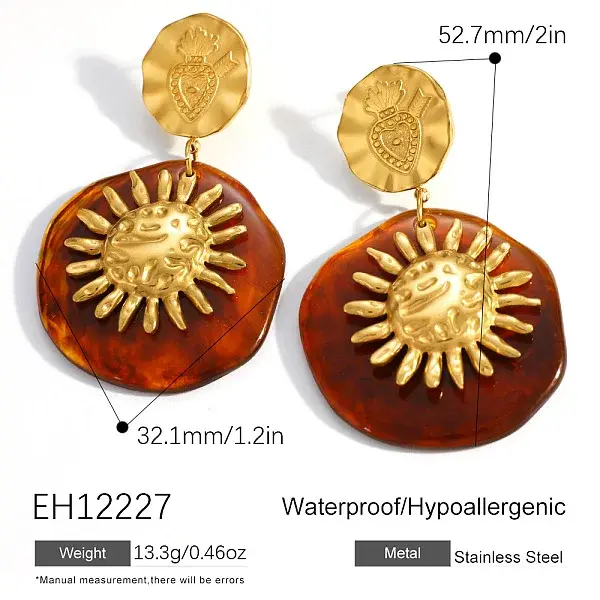 Resin Dangle Stud Earrings