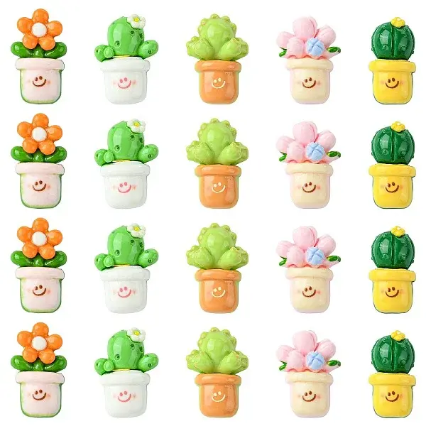 50Pcs 5 Styles Opaque Resin Decoden Cabochons
