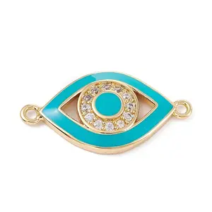 Brass Micro Pave Clear Cubic Zirconia Links