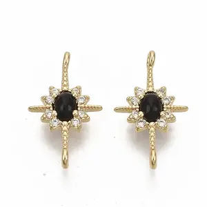 Brass Micro Pave Cubic Zirconia Links connectors