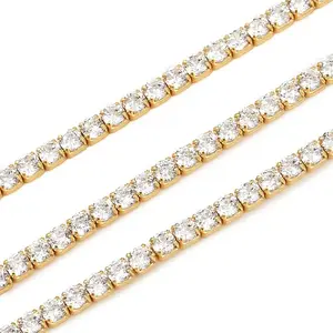 925 Sterling Silver Clear Cubic Zirconia Chains