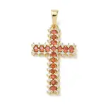 Easter Religion Brass Micro Pave Red Cubic Zirconia Pendants