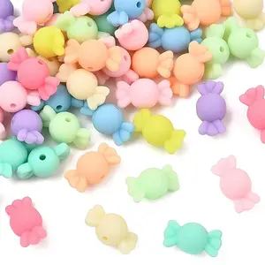 100Pcs Rubberized Style Acrylic Beads