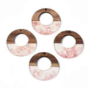 Transparent Resin & Walnut Wood Pendants