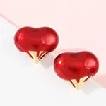 Brass Heart Stud Earrings