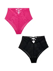 Next Nohavičky  fuksia / čierna