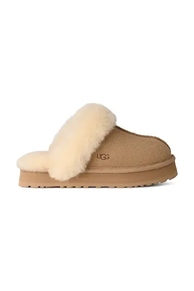 UGG Dětské semišové papuče UGG DISQUETTE