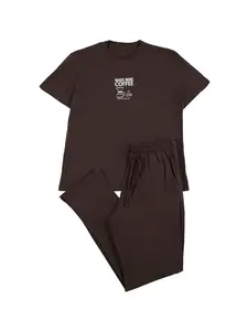 Trendyol Dlhé pyžamo  hnedá / biela
