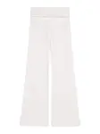 Bershka Nohavice  krémová / čierna