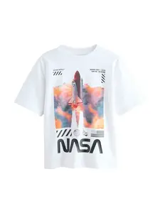 Next Tričko 'NASA'  modrá / oranžová / čierna / biela