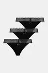 HUGO tangá dámske bavlnené s elastanom TRIPLET LACE STRING 3-pak