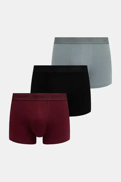 HUGO boxerky pánske bavlnené s elastanom TRUNK TRIPLET PACK 3-pak