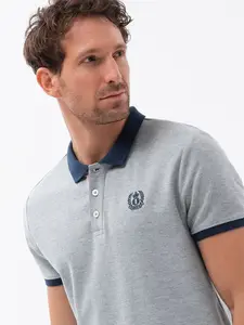 Ombre Men's polo shirt with contrasting elements