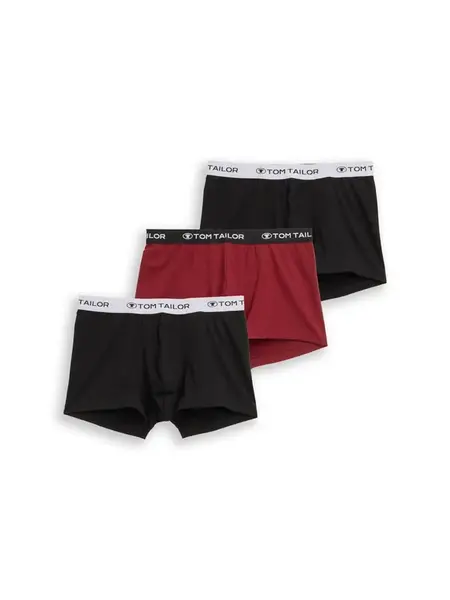 TOM TAILOR Boxerky  bordová / čierna / biela