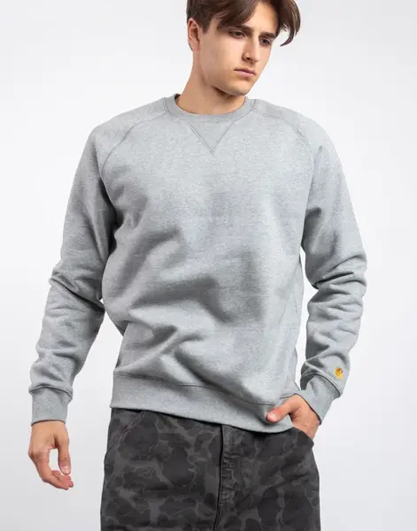 Carhartt WIP Chase Sweat Grey Heather / Gold L