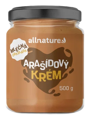 ALLNATURE Arašídový krém s mléčnou čokoládou 500 g