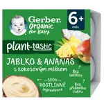 GERBER Organic 100% rostlinný dezert jablko a ananas s kokosovým mlékem kus 4 x 90 g