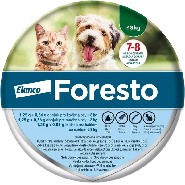 FORESTO Obojek pro kočky a malé psy do 8 kg 38 cm