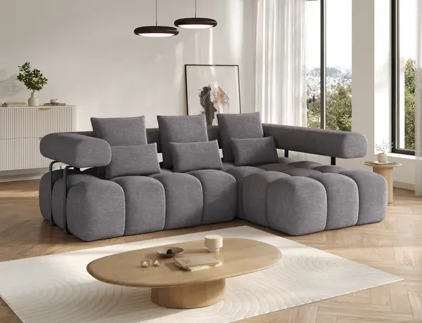 Sedací souprava Levvi Provedení: Pravá varianta, látka: Manhattan 3