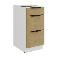 Spodní skříňka Cremona 40 D 3S BB - Premium Box Barva korpusu: Bílá, Barva dvířek: Dub Cremona