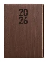 Týdenní diář 2026 Oskar Wood A5 hnědá