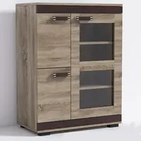 Komoda P9 Barva korpusu: Trufla, Lišta: Šedá, Barva dvířek: Lancelot