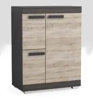 Komoda P10 Barva korpusu: Dub - canyon, Lišta: Lancelot, Barva dvířek: Šedá