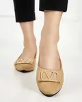 Resti Women's beige ballerinas with an ornament on the toe Cavo - Footwear