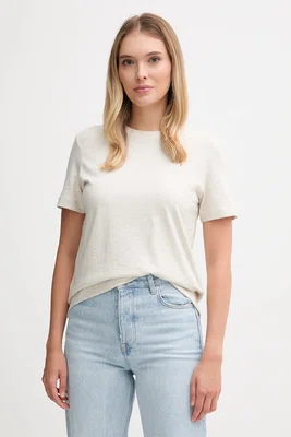 Bavlněné tričko Calvin Klein Jeans dámské, béžová barva, LV047B224G