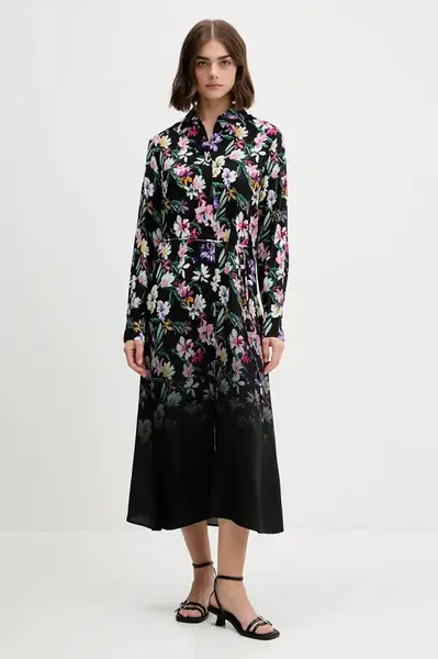 Šaty Desigual CAMISERO ACRIL černá barva, midi, 25WWVW11