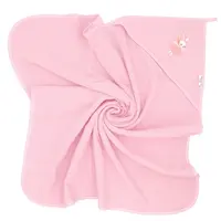 BocioLand Osuška s kapucí a oušky Baletka, 80x80 cm - růžová