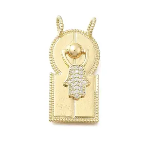 Brass Micro Pave Cubic Zirconia Pendants