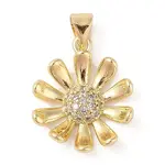 Brass Micro Pave Clear Cubic Zirconia Pendants