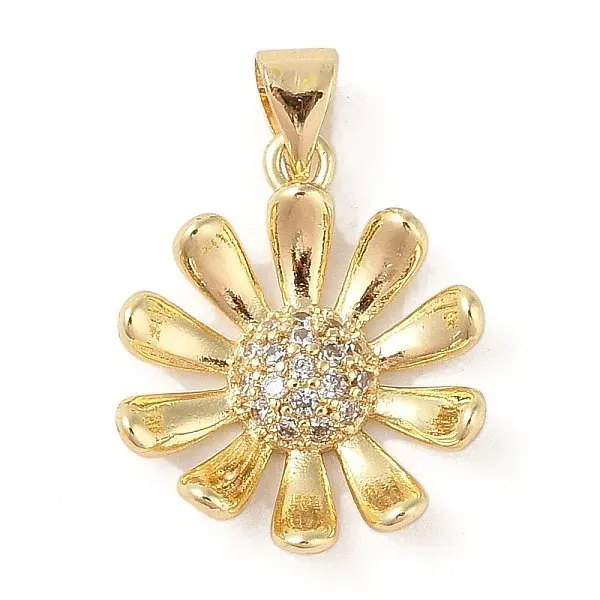 Brass Micro Pave Clear Cubic Zirconia Pendants