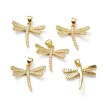 Brass Micro Pave Clear Cubic Zirconia Pendants