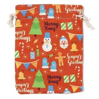 Christmas Theme Cloth Printed Storage Bags