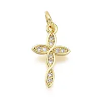 Brass Micro Pave Cubic Zirconia Pendants