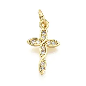 Brass Micro Pave Cubic Zirconia Pendants