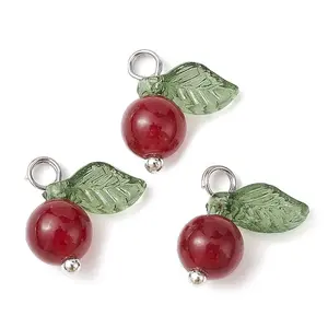 Natural Dyed White Jade Fruit Charms