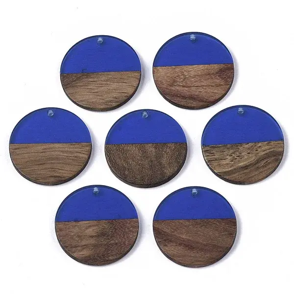 Transparent Resin & Walnut Wood Pendants