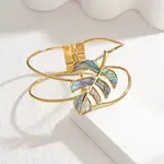 304 Stainless Steel Glass Hinged Bangles for Women