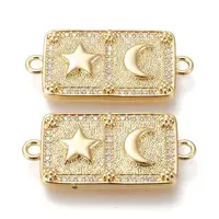 Brass Micro Pave Cubic Zirconia Links Connectors