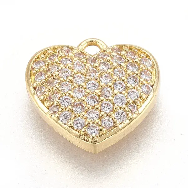 Brass Micro Pave Cubic Zirconia Charms