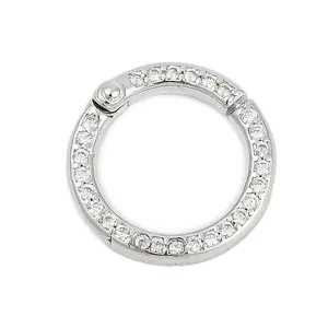 Brass Micro Pave Cubic Zirconia Twister Clasp