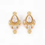 Brass Micro Pave Clear Cubic Zirconia Link Connectors