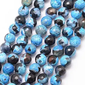 Natural Fire Crackle Agate Bead Strands