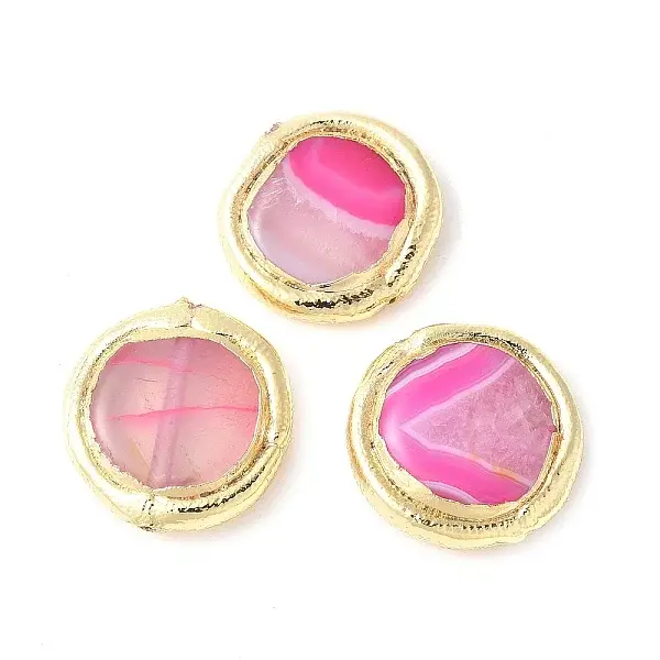 Electroplated Natural Banded Agate/Striped Agate Beads