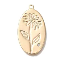 Brass Micro Pave Cubic Zirconia Pendants