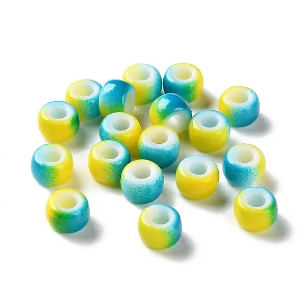 Spray Painted ABS Plastic European Beads